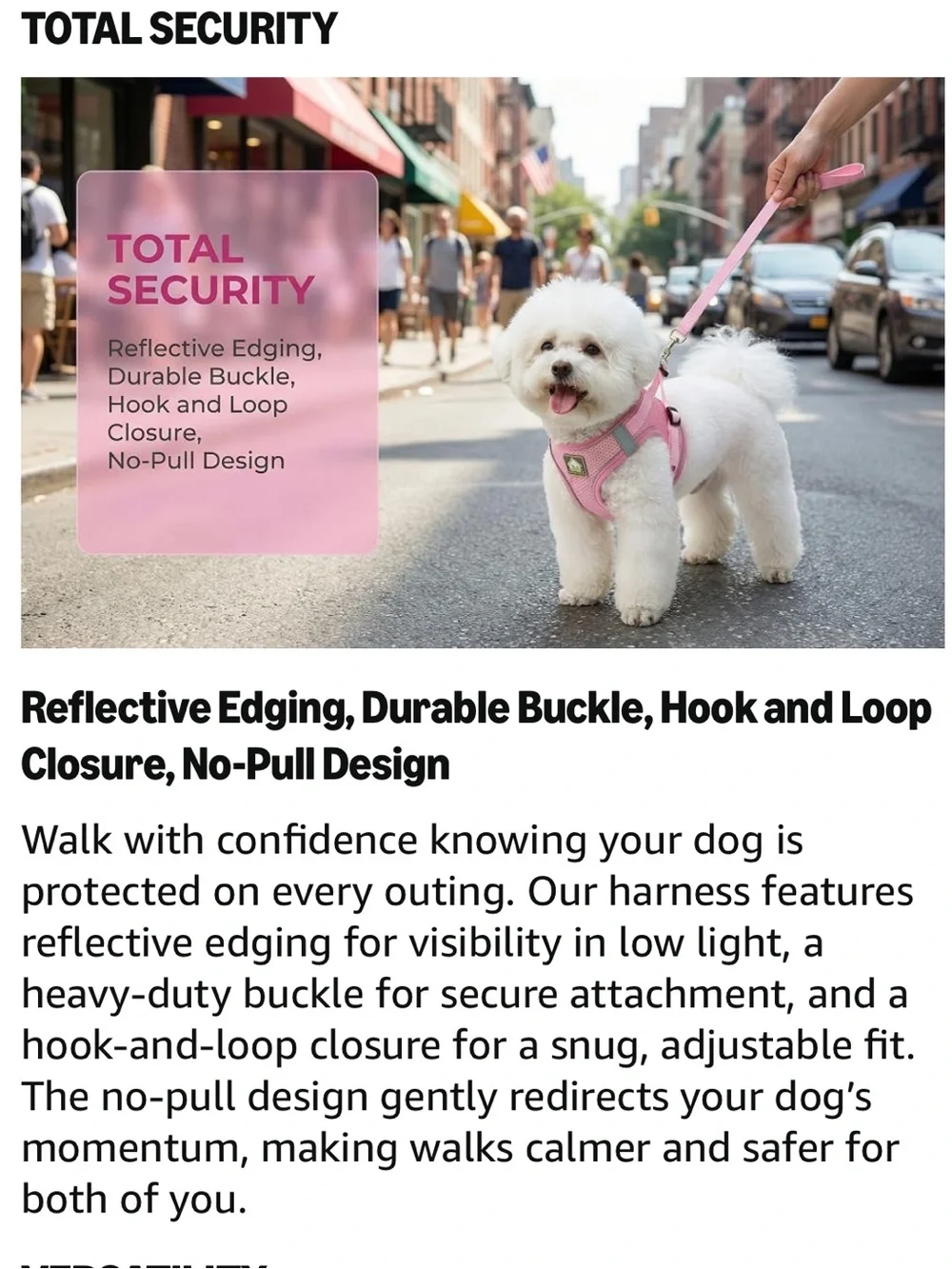 Dog Harness w/ Leash Set, No Pull Adjustable Harness/Thickened Padded. Sz med